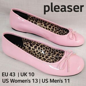 Pleaser Pink Label Anne Pink Patent Leather Ballet Flats Womens 13 | Mens 11 EUC